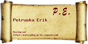 Petruska Erik névjegykártya